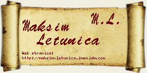 Maksim Letunica vizit kartica
